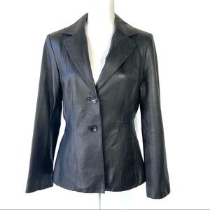 Woman’s Wilson Pelle Studio Genuine Black Leather Blazer Jacket